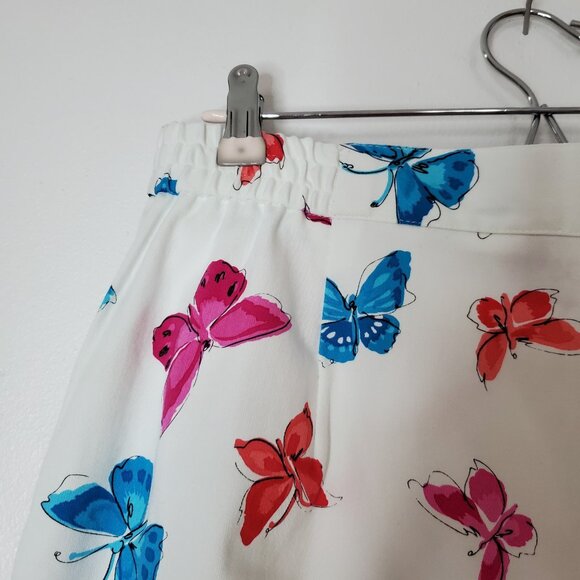 Briggs New York Skort Size 16 White Pink & Blue Butterflies Cotton Spandex - Picture 5 of 16